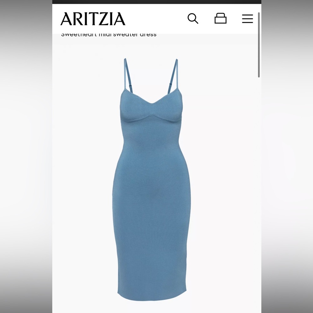 Aritzia Babaton Bodycon MIDI Blue Dress